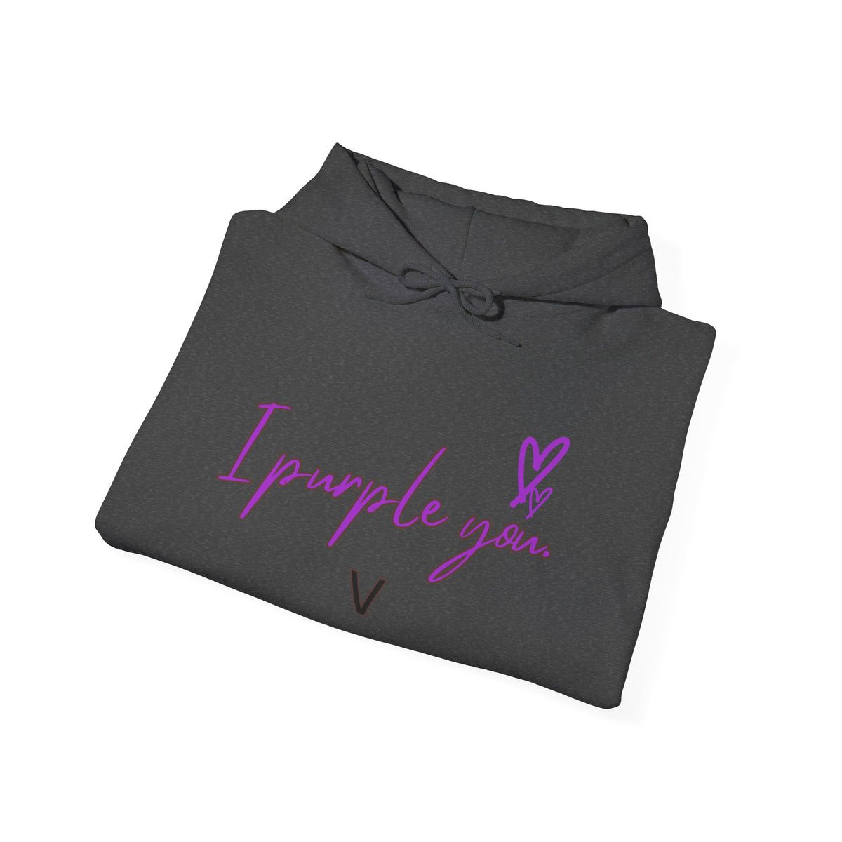 I Purple You Hoodie — K-Pop BTS Inspired Heart Script Sweatshirt