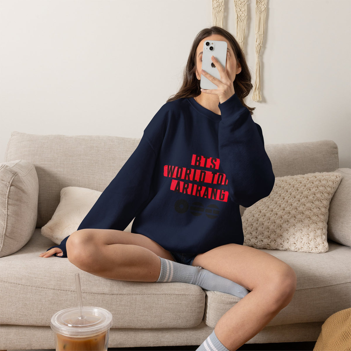 BTS ARMY Crewneck Sweatshirt — “BTS World Tour Arirang” Front & “Army Forever Bangtan Forever” Back