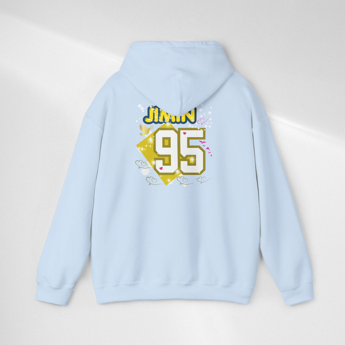 Jimin 95 Hoodie — K-Pop Fan Pullover with Photo Collage Front & Graphic Back