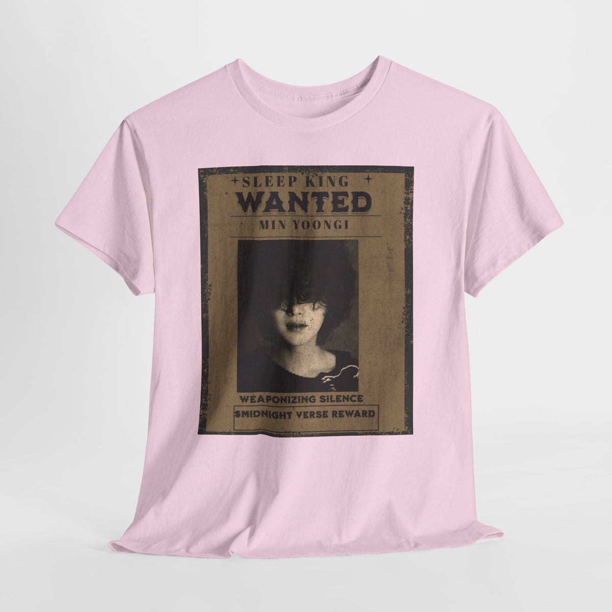 Suga Wanted Poster T-Shirt — "Sleep King Wanted" Vintage Horror Graphic Tee