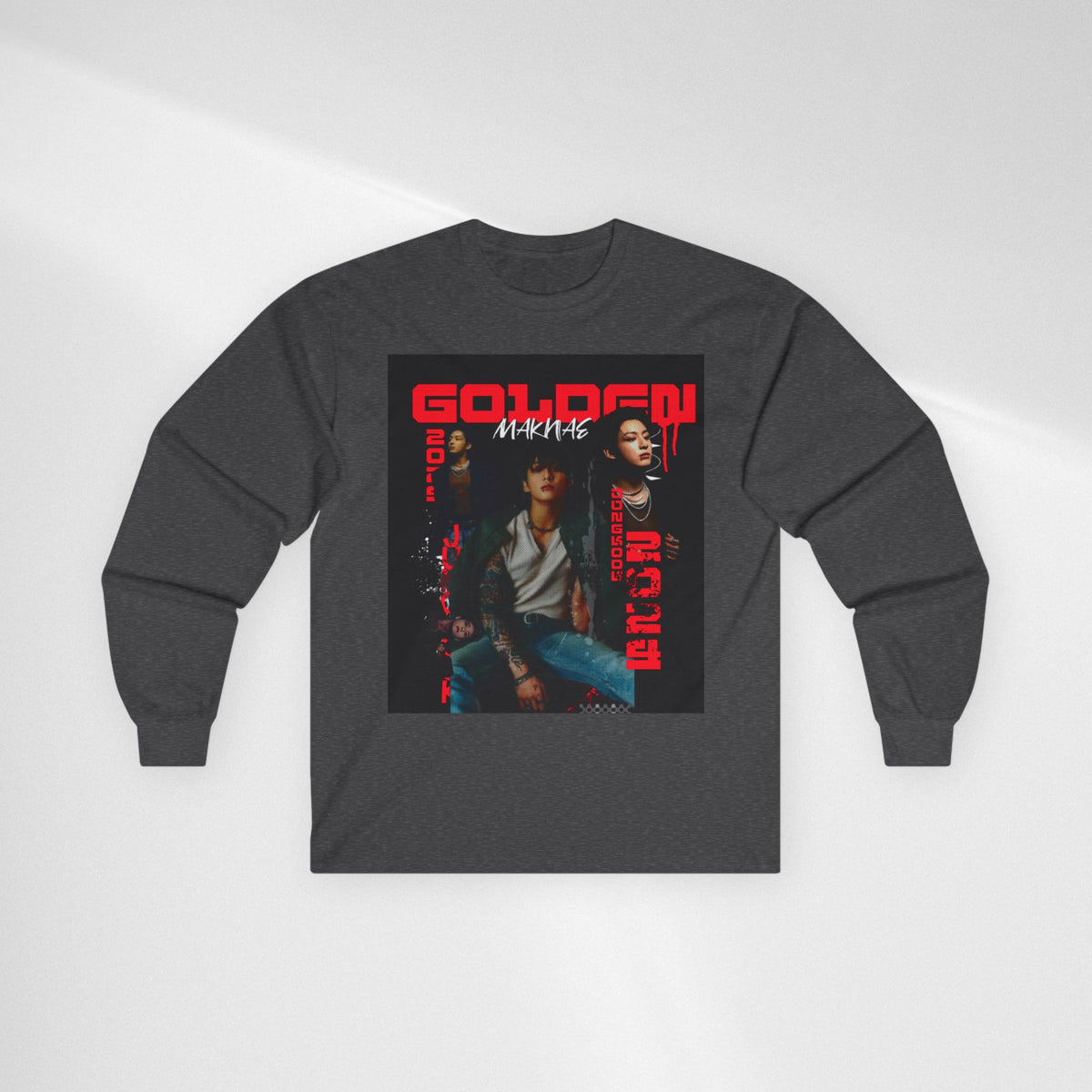 JK Golden Era Long Sleeve Tee — Retro Duo Portrait Graphic