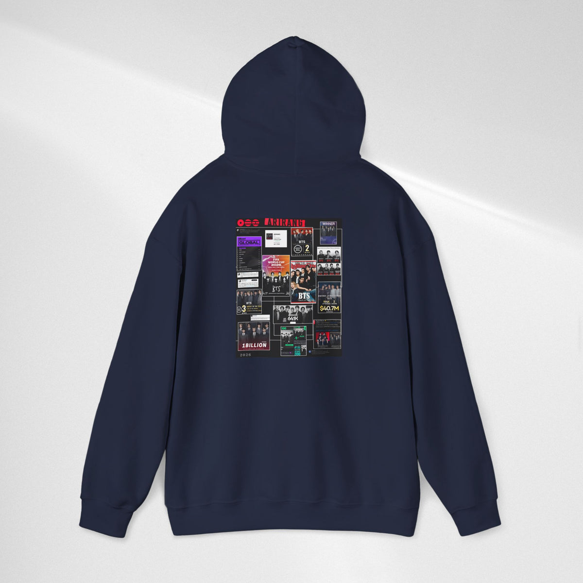 BTS Collage Hoodie — Retro Music Posters Graphic Sweatshirt