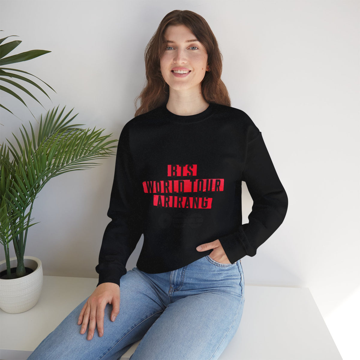BTS ARMY Crewneck Sweatshirt — “BTS World Tour Arirang” Front & “Army Forever Bangtan Forever” Back