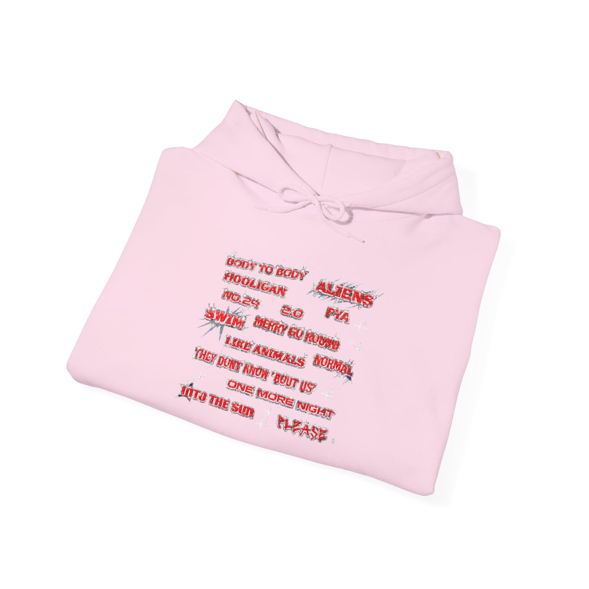 BTS Text Graphic Hoodie —  Red Script Sweatshirt