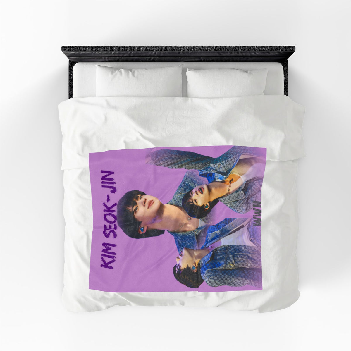 Plush Velvet Photo Blanket – Jin Purple Collage Portraits