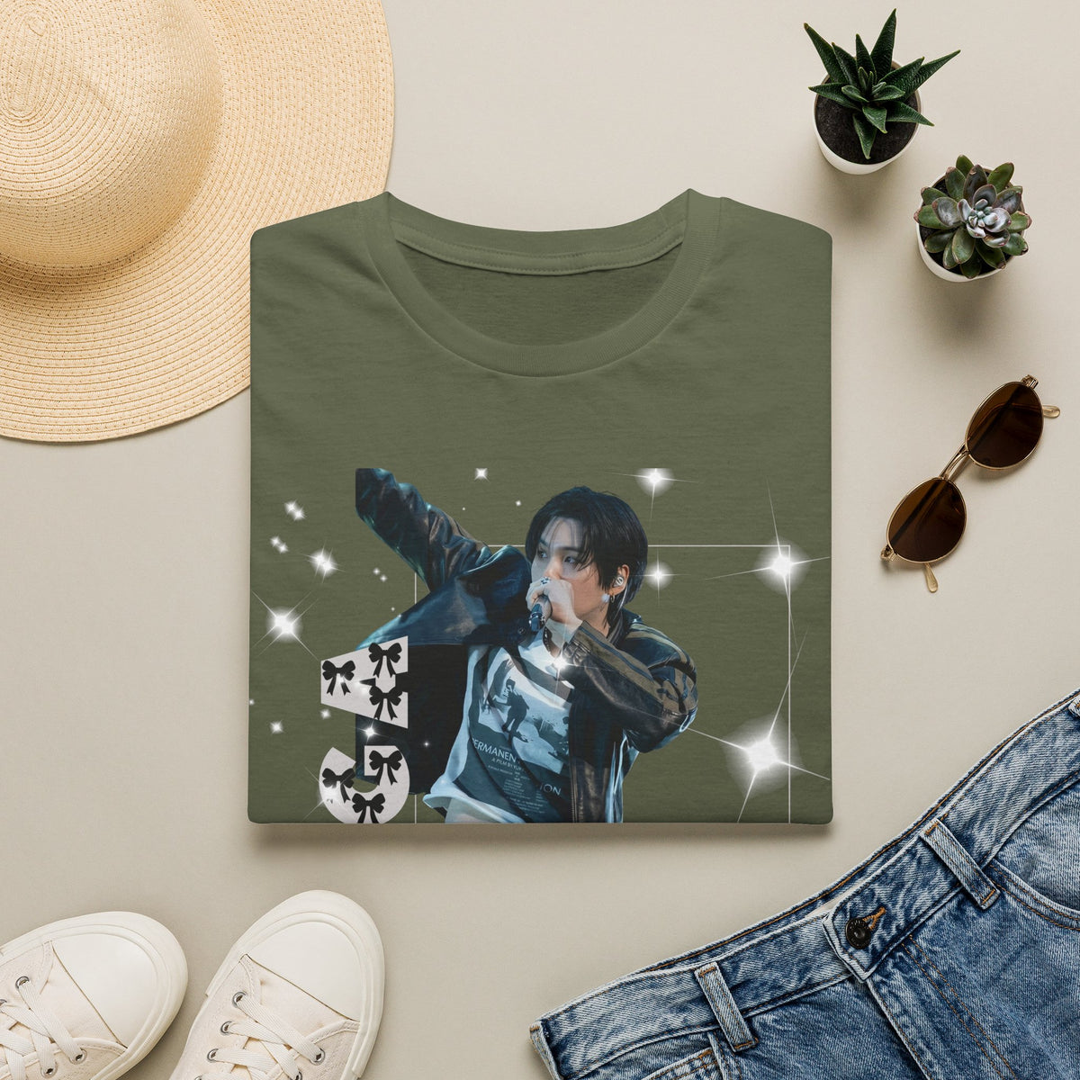 Vintage K-Pop Idol Graphic Tee — "SUGA 93" Sparkle Jersey Shirt