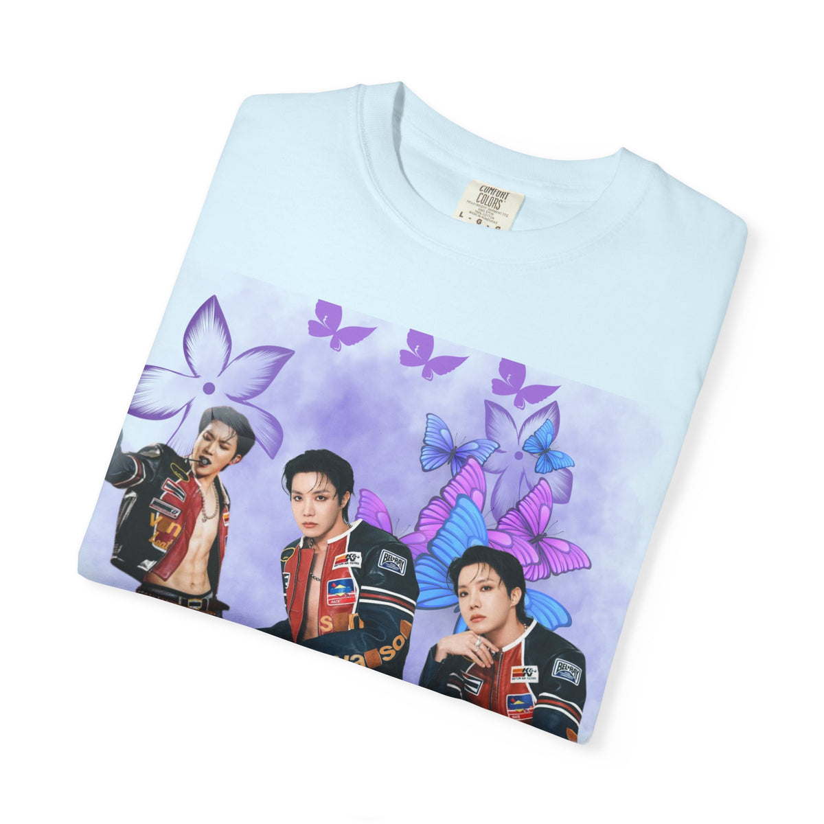 JHOPE Graphic T-Shirt — Purple Floral Portrait Tee