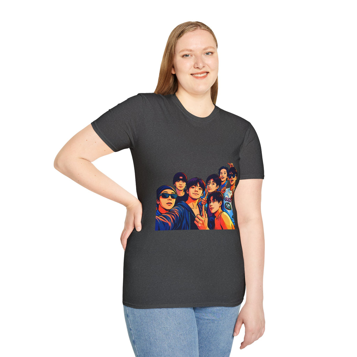 BTS K-Pop Group Photo T-Shirt — Colorful Band Portrait Tee