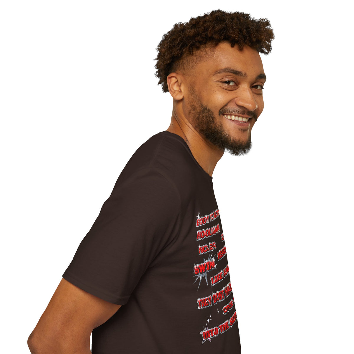 BTS Band Tee — Red  Text Graphic T‑Shirt