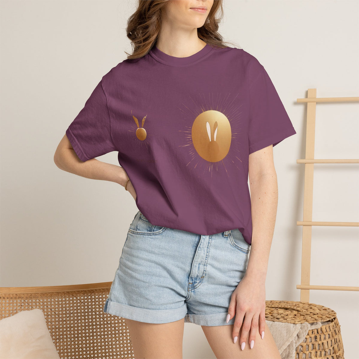 JK Gold Bunny Minimalist T-Shirt