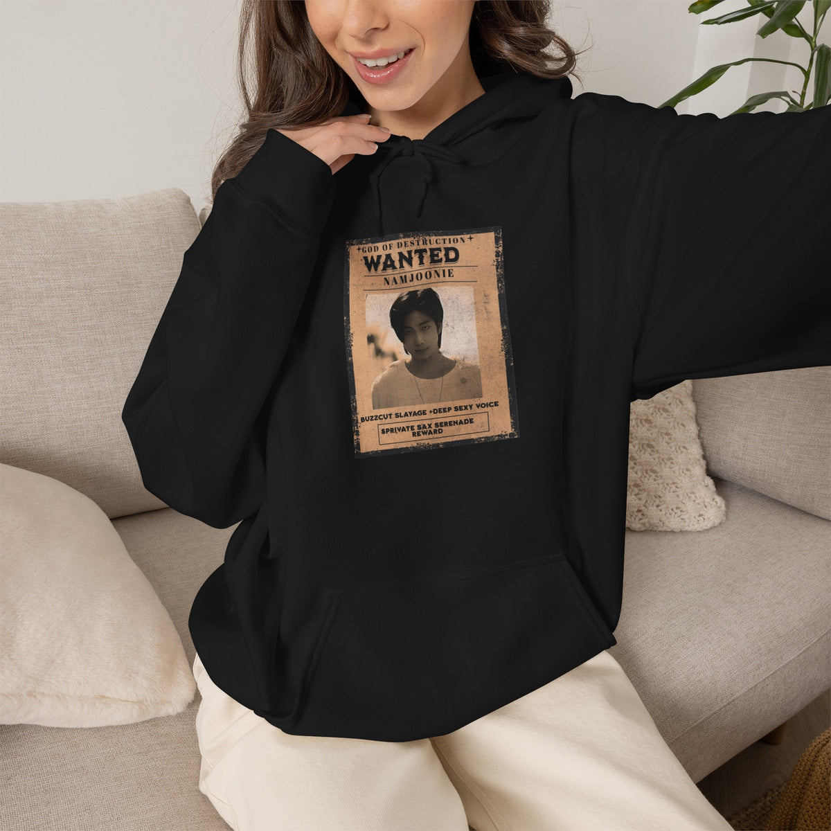 Wanted Namjoon Poster Hoodie — Vintage Photograph Graphic Sweatshirt