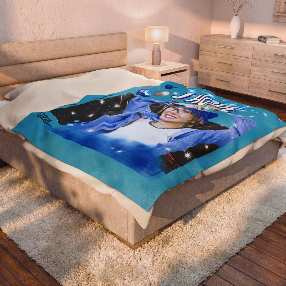 J-Hope Velveteen Plush Blanket - K-Pop Fan Throw