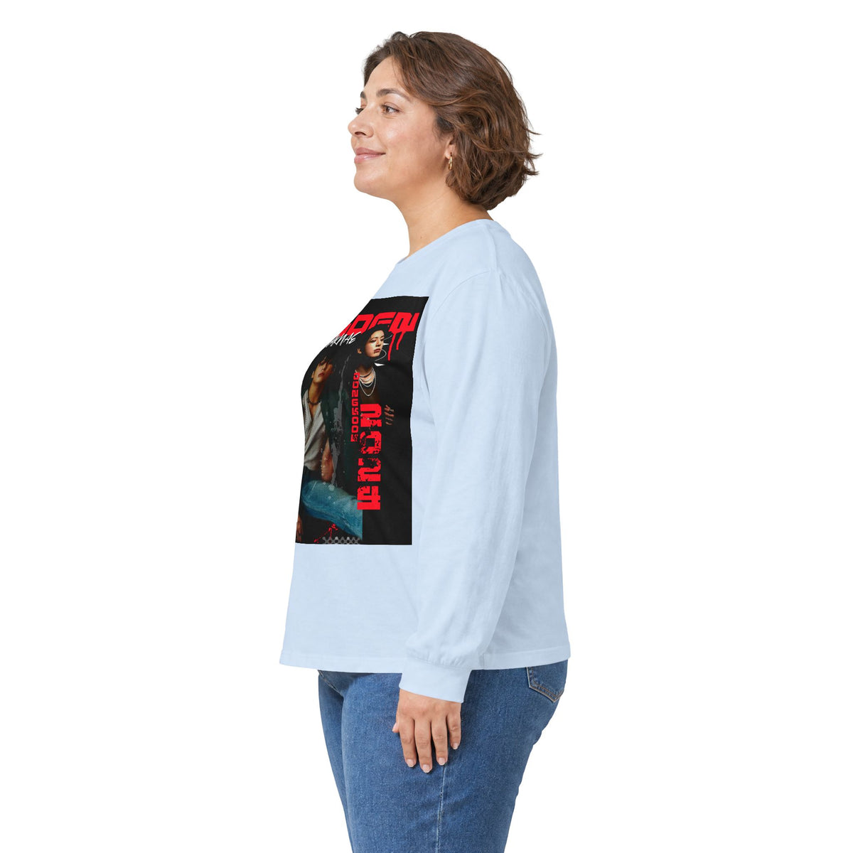 JK Golden Era Long Sleeve Tee — Retro Duo Portrait Graphic