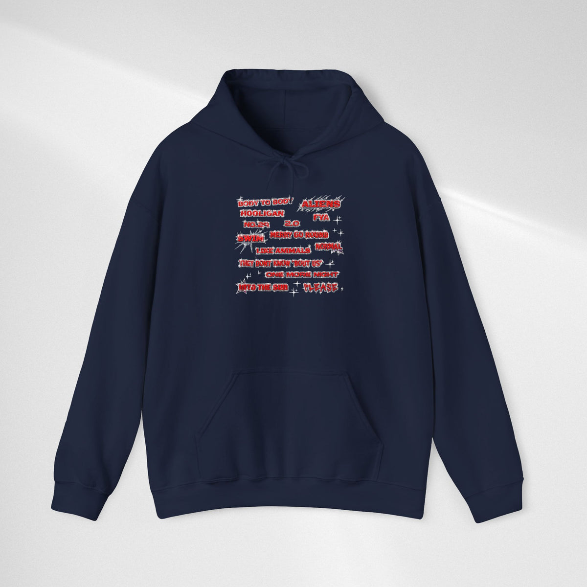 BTS Text Graphic Hoodie —  Red Script Sweatshirt