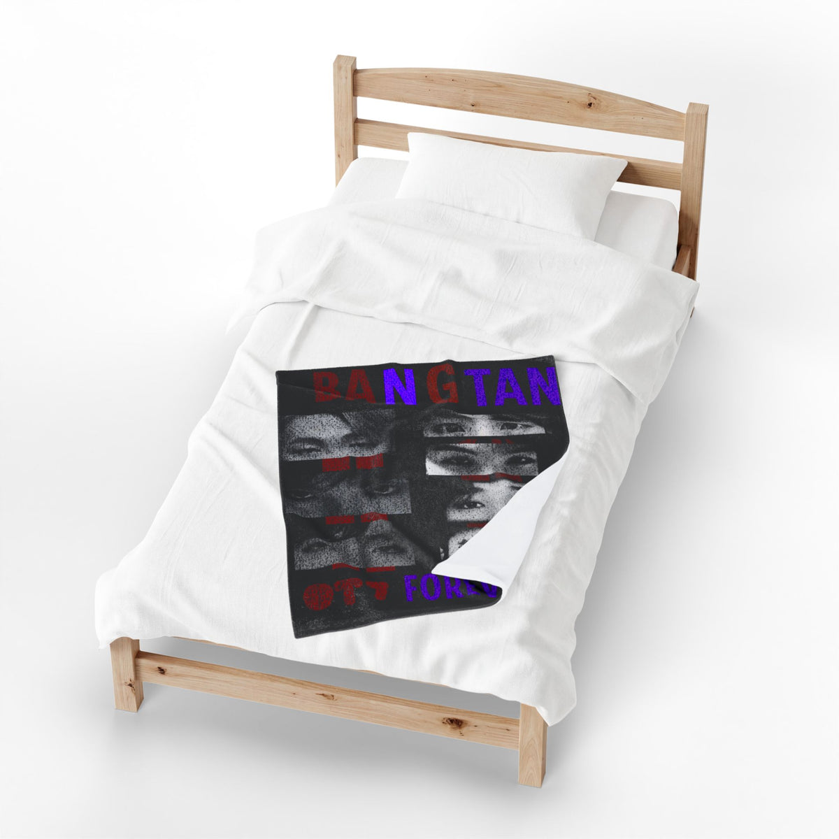 Bangtan Forever Velveteen Plush Blanket — BTS Eyes Collage Throw