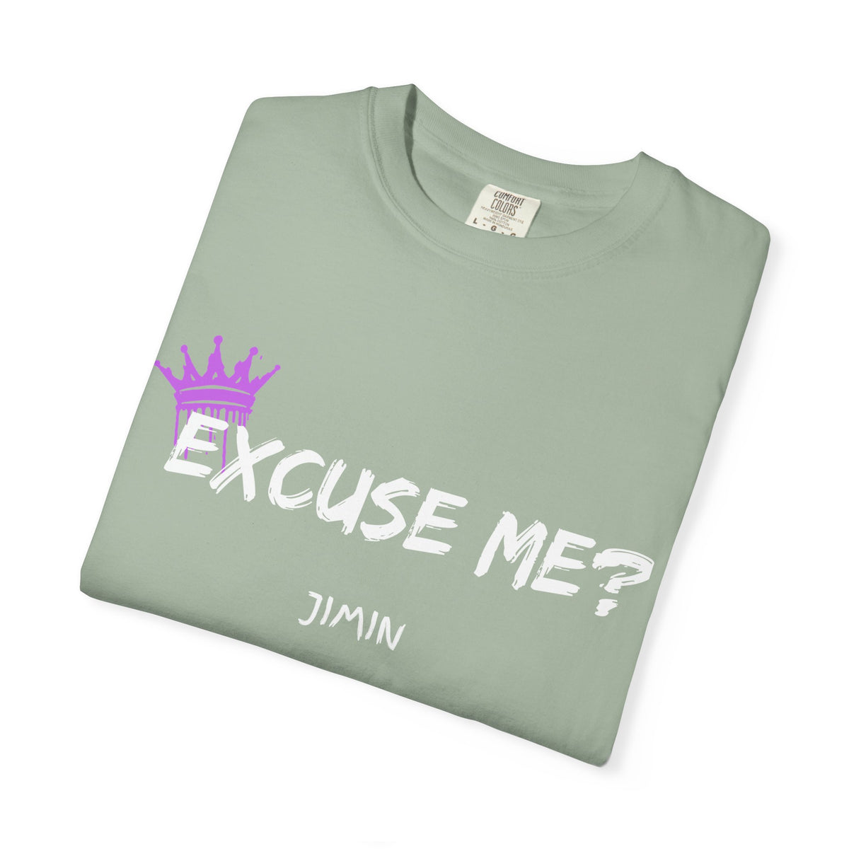 Excuse Me? Jimin T‑Shirt — BTS Fan Tee with Purple Crown Graphic
