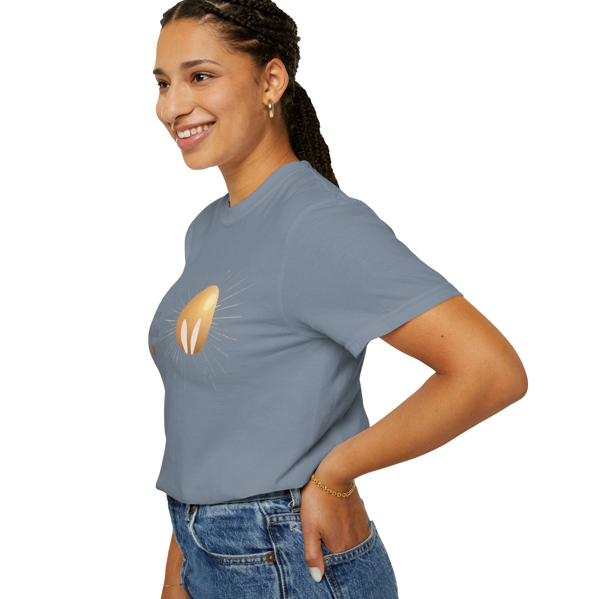 JK Born Golden Tee — Minimal Sun Badge Graphic T-Shirt