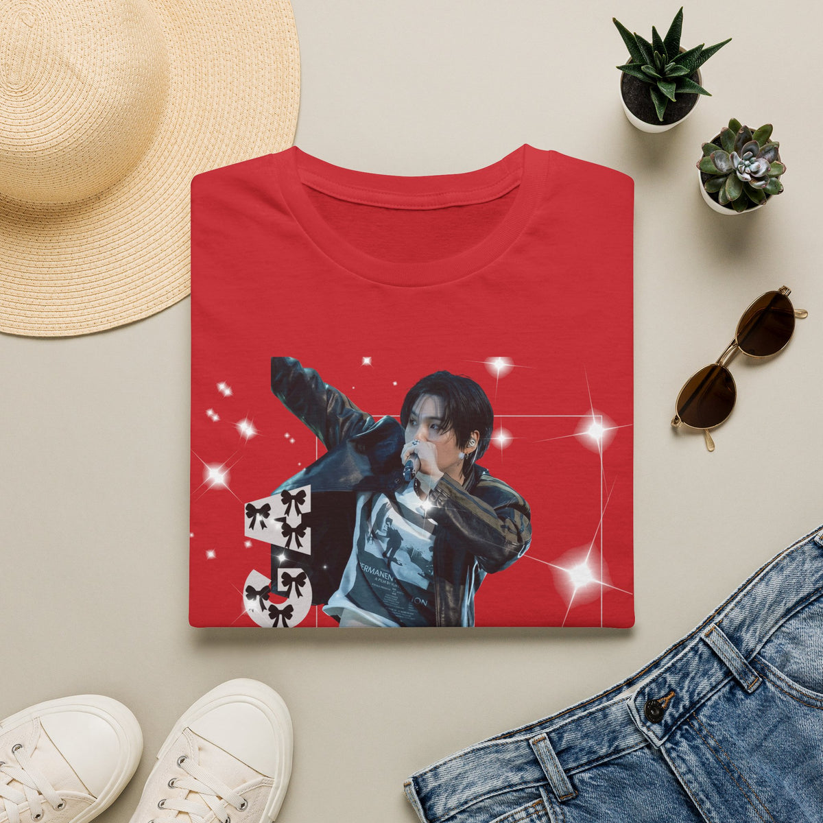 Vintage K-Pop Idol Graphic Tee — "SUGA 93" Sparkle Jersey Shirt