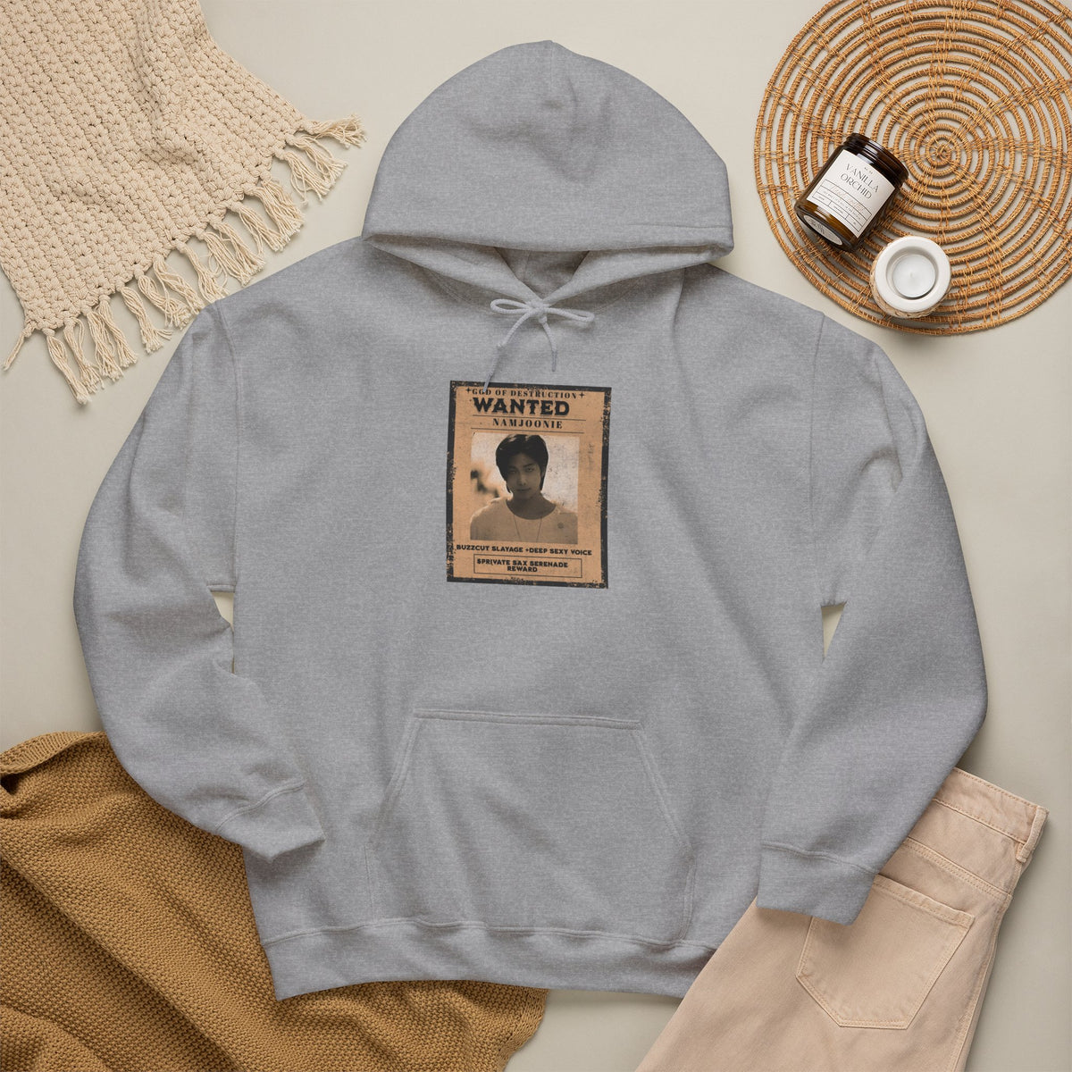 Wanted Namjoon Poster Hoodie — Vintage Photograph Graphic Sweatshirt
