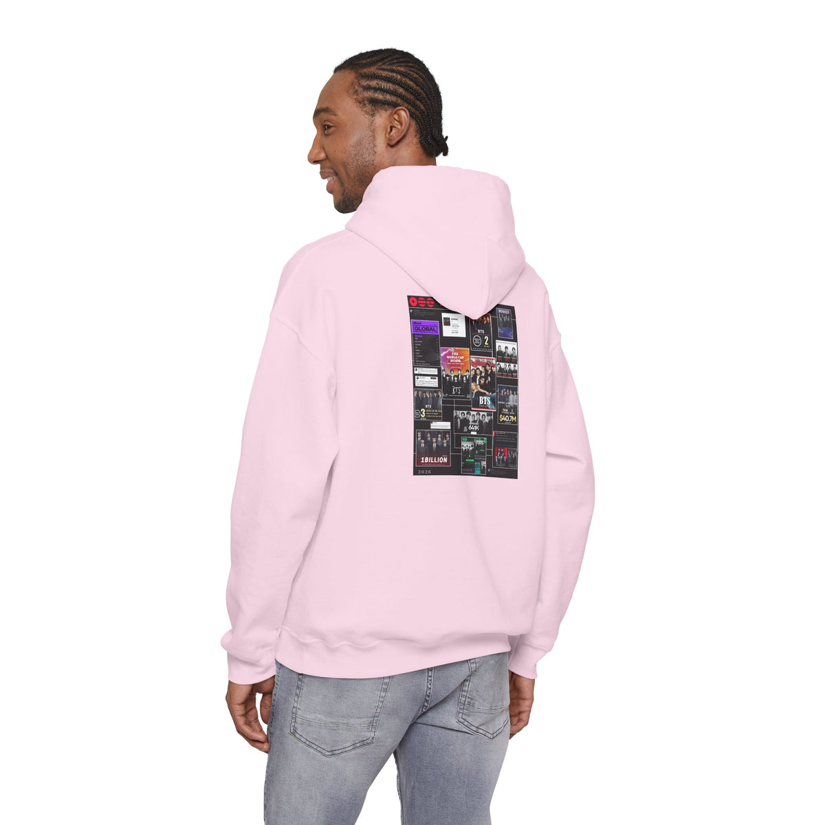 BTS Collage Hoodie — Retro Music Posters Graphic Sweatshirt