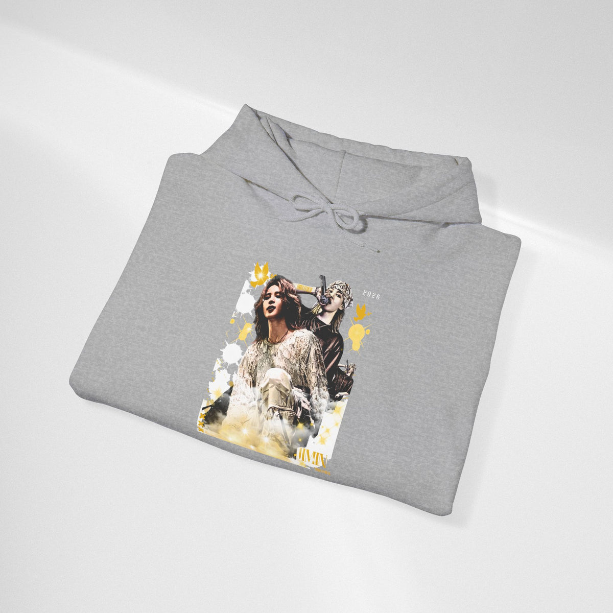 Jimin 95 Hoodie — K-Pop Fan Pullover with Photo Collage Front & Graphic Back