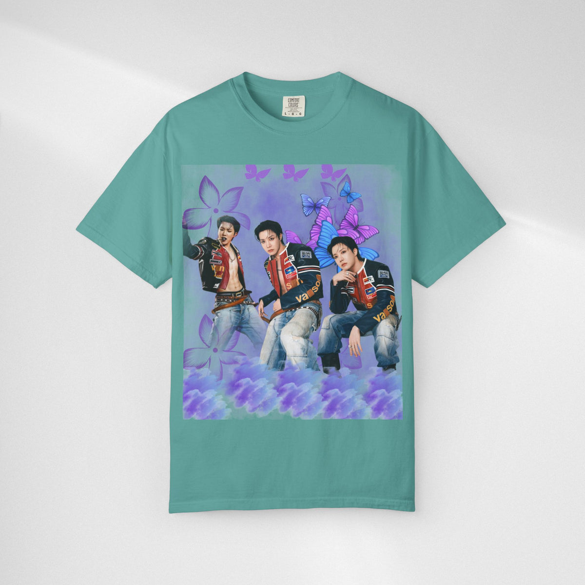 JHOPE Graphic T-Shirt — Purple Floral Portrait Tee