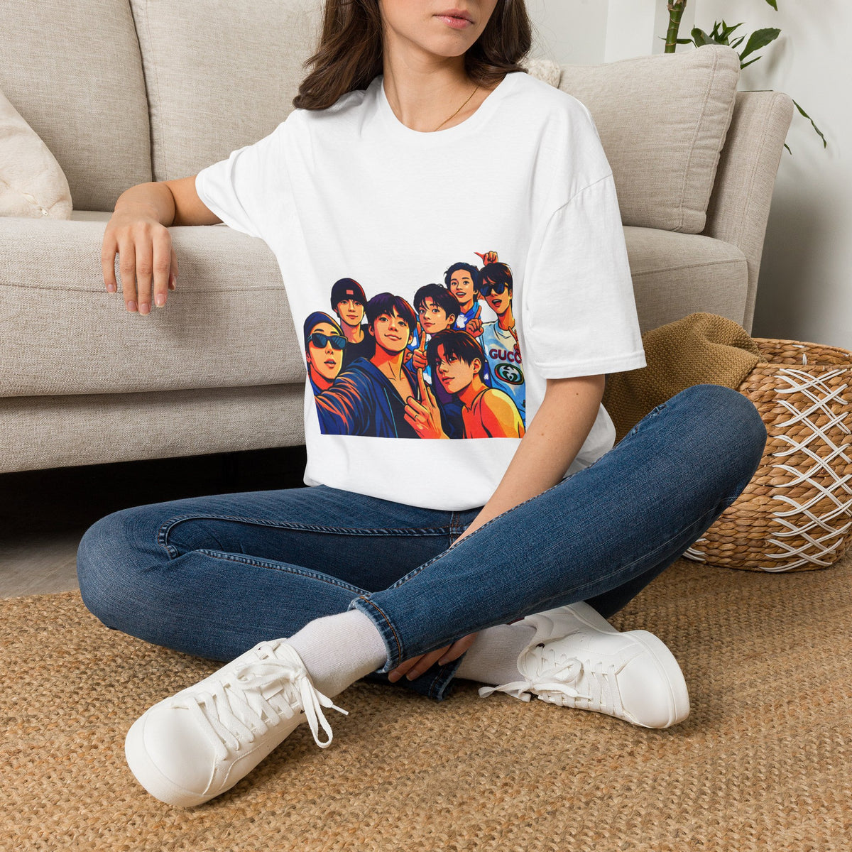 BTS K-Pop Group Photo T-Shirt — Colorful Band Portrait Tee