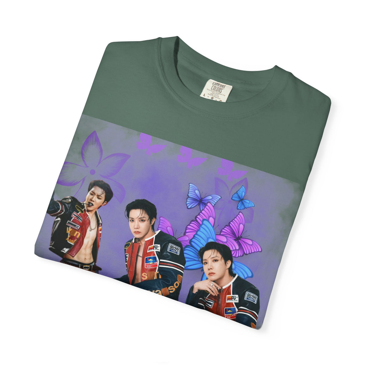 JHOPE Graphic T-Shirt — Purple Floral Portrait Tee