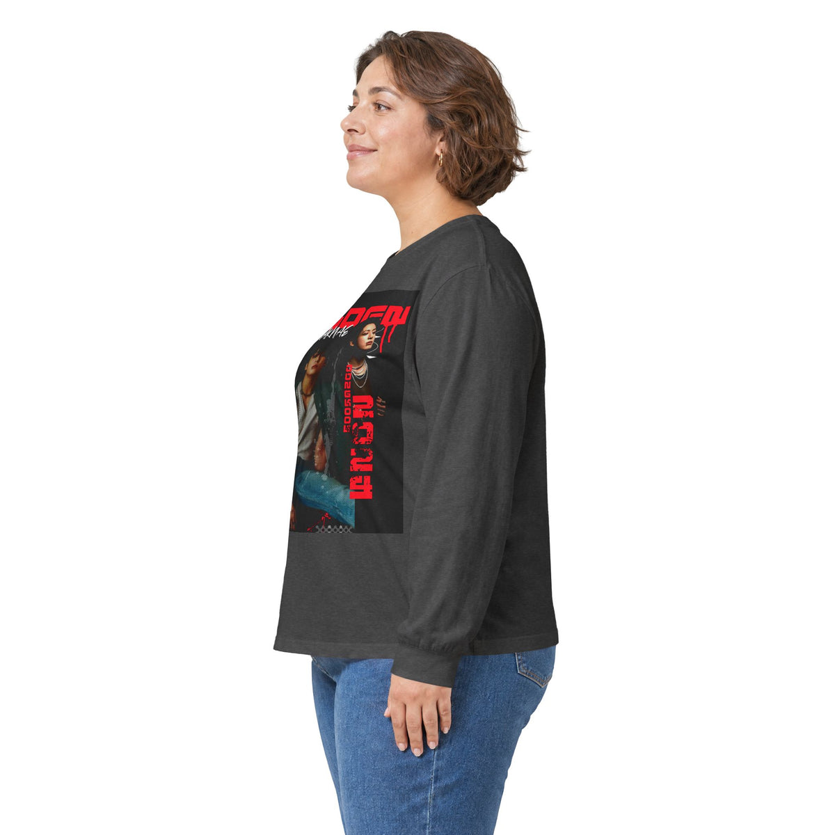 JK Golden Era Long Sleeve Tee — Retro Duo Portrait Graphic