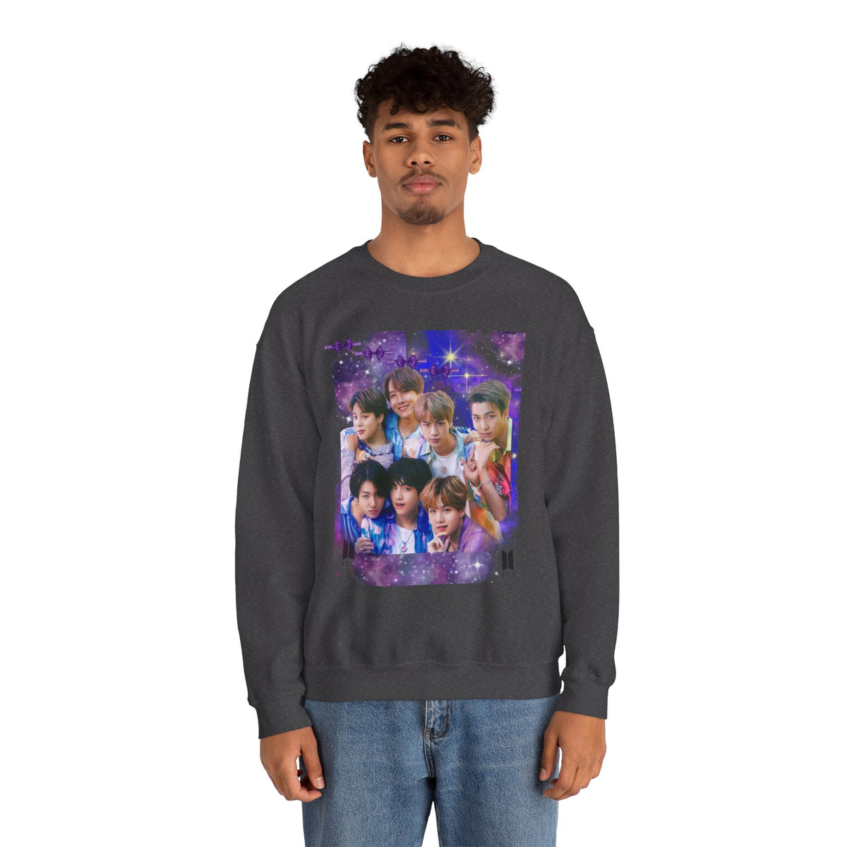 BTS Group Photo Crewneck Sweatshirt — Purple Star Aesthetic