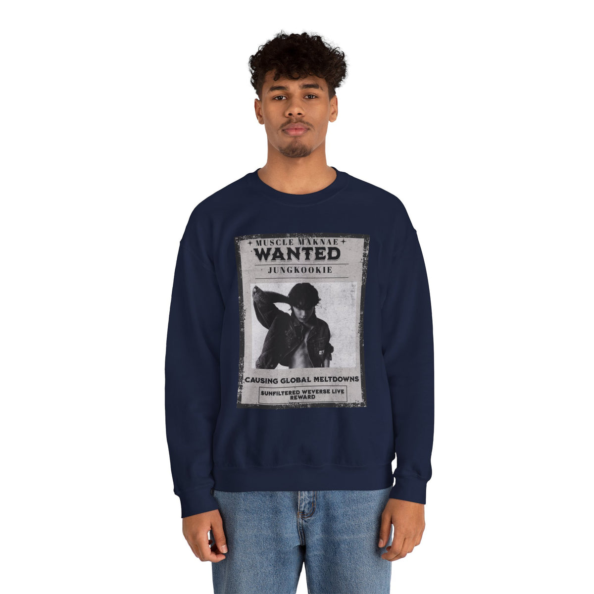 Wanted Poster Crewneck Sweatshirt — Vintage 'Wanted' Graphic Pullover