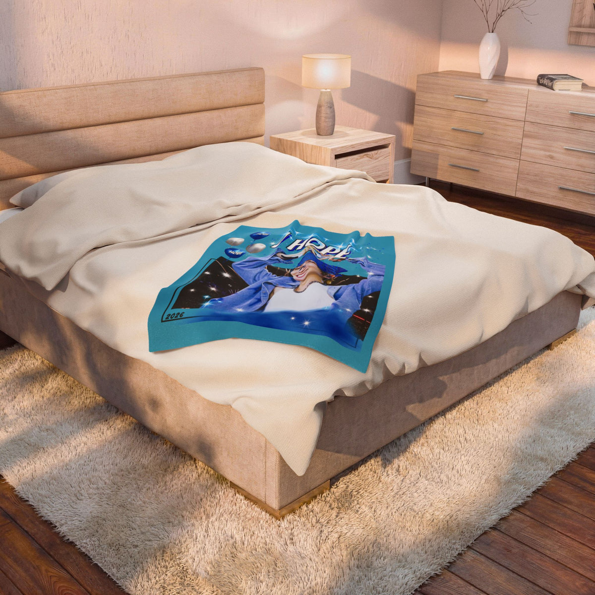 J-Hope Velveteen Plush Blanket - K-Pop Fan Throw