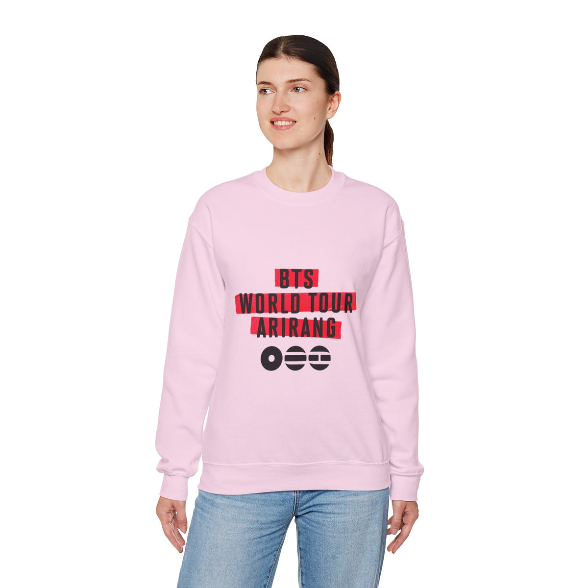 BTS ARMY Crewneck Sweatshirt — “BTS World Tour Arirang” Front & “Army Forever Bangtan Forever” Back
