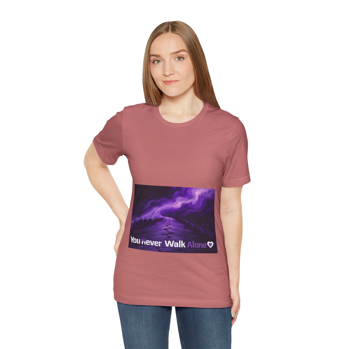 You Never Walk Alone Tee — Purple Nebula Graphic T-Shirt