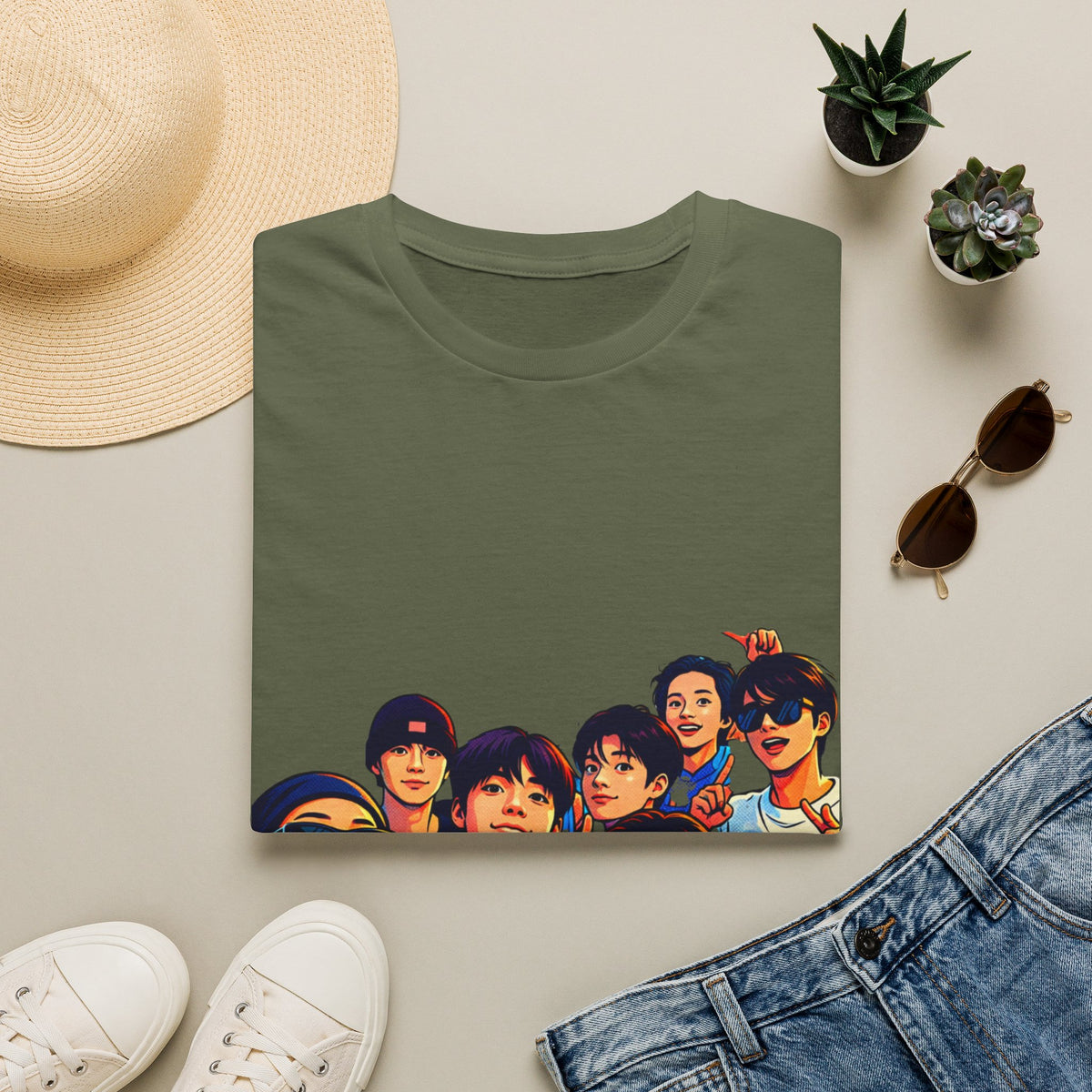 BTS K-Pop Group Photo T-Shirt — Colorful Band Portrait Tee
