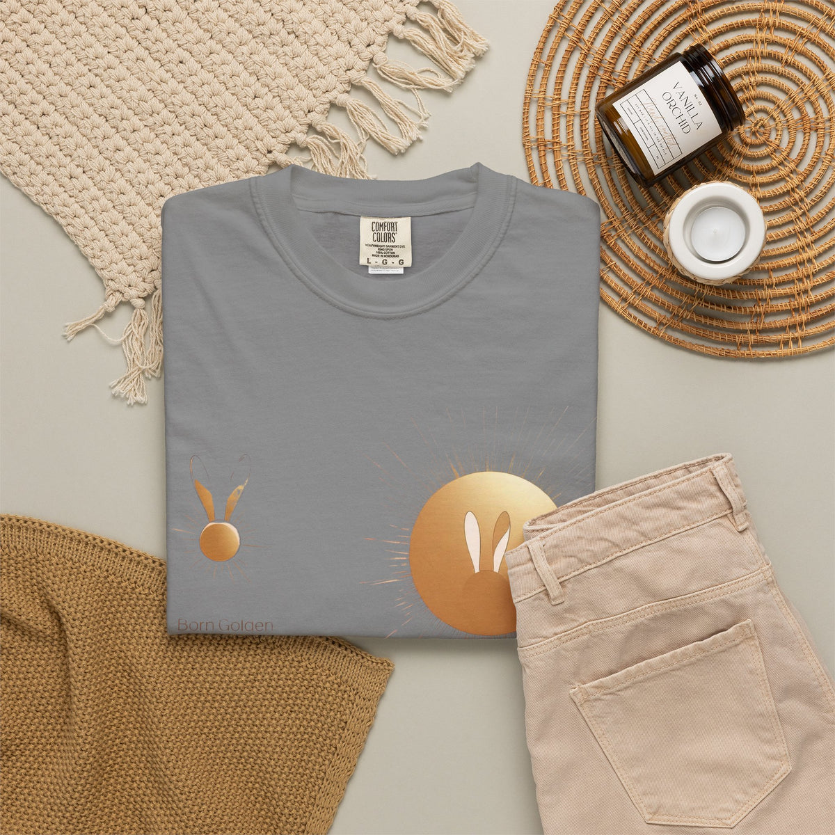 JK Gold Bunny Minimalist T-Shirt