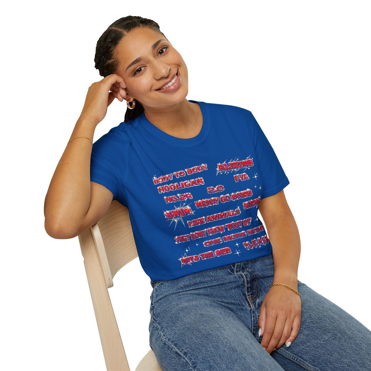 BTS Band Tee — Red  Text Graphic T‑Shirt
