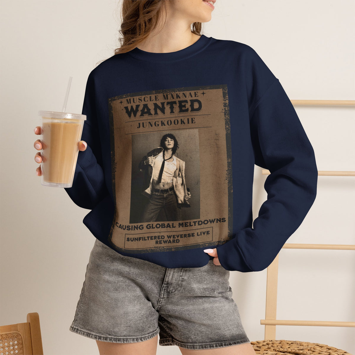 Wanted “Jungkook” Poster Crewneck Sweatshirt
