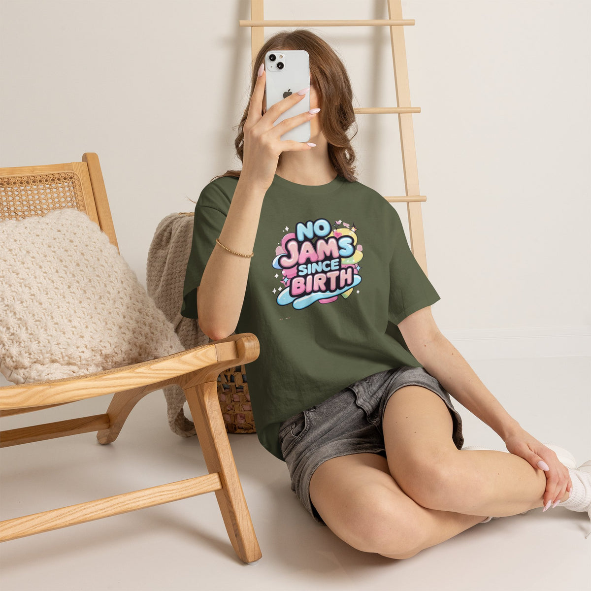 No Jams Since Birth T-Shirt — Cute Pastel Graphic Tee