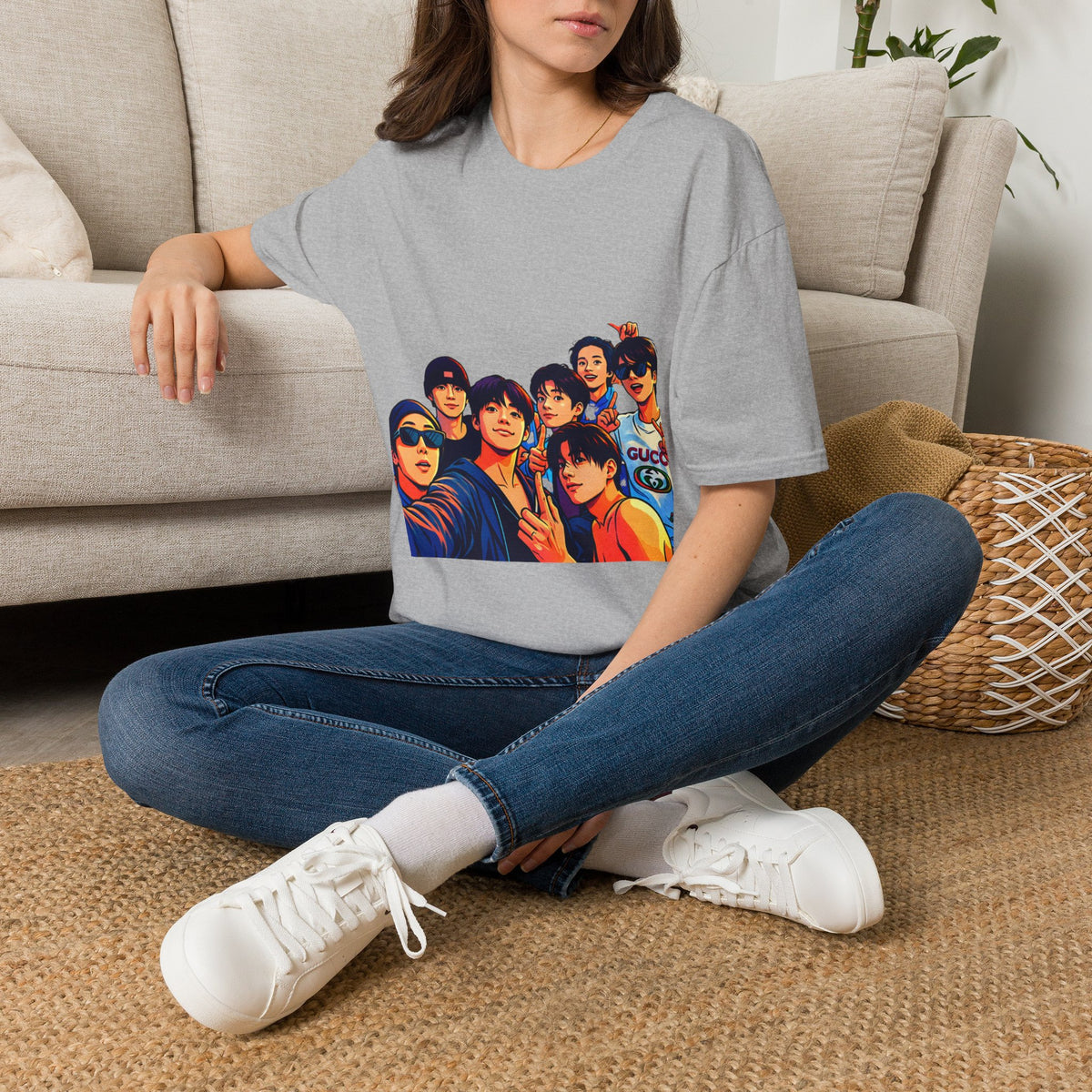 BTS K-Pop Group Photo T-Shirt — Colorful Band Portrait Tee