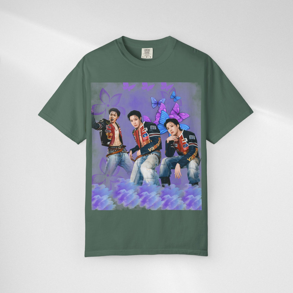 JHOPE Graphic T-Shirt — Purple Floral Portrait Tee