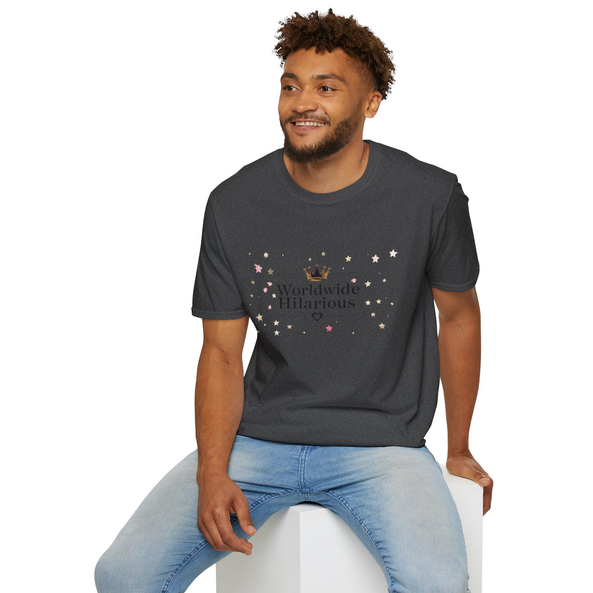 Worldwide Hilarious T-Shirt — Cute Crown & Star Graphic