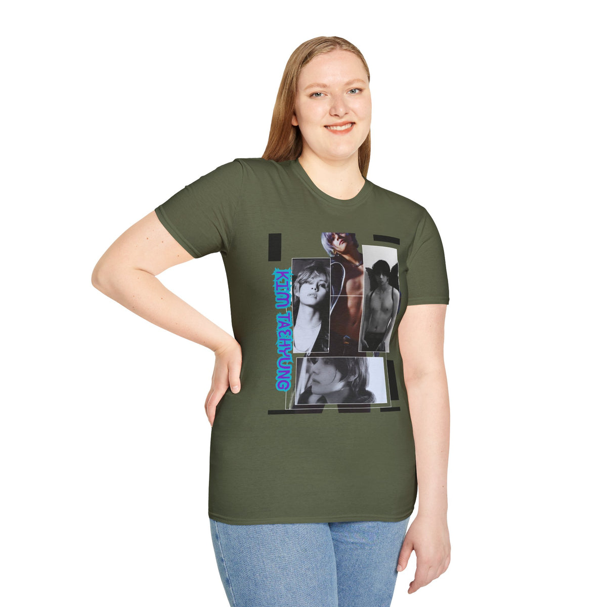 V Photo Collage Tee — Retro K-Pop Inspired Graphic T-Shirt