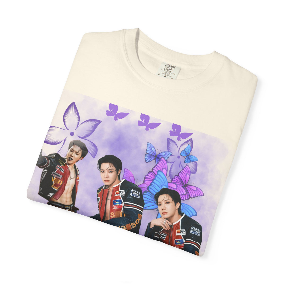 JHOPE Graphic T-Shirt — Purple Floral Portrait Tee
