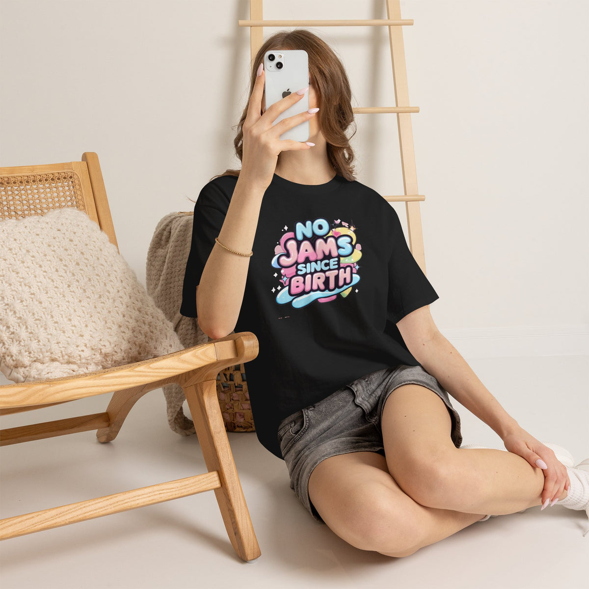 No Jams Since Birth T-Shirt — Cute Pastel Graphic Tee