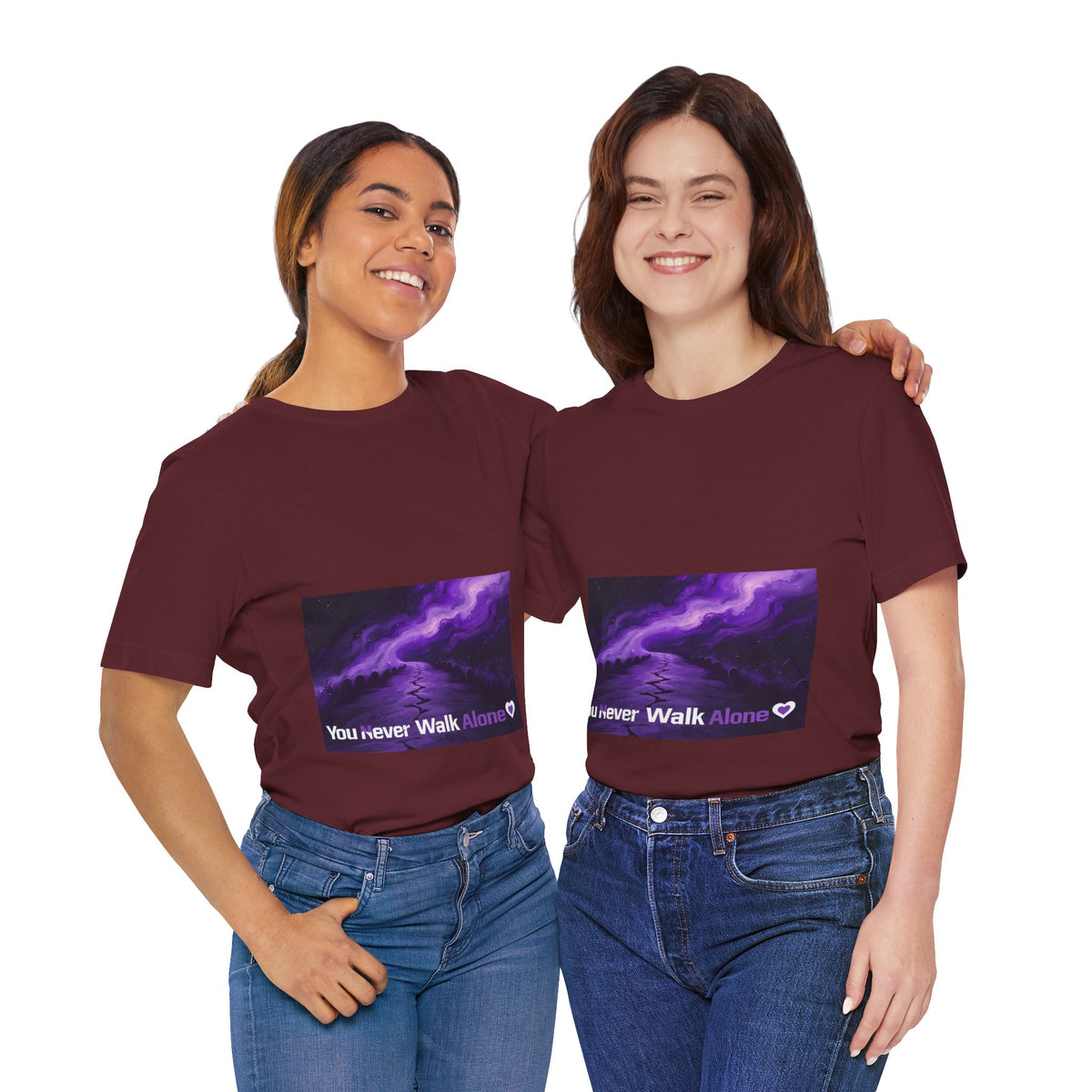 You Never Walk Alone Tee — Purple Nebula Graphic T-Shirt