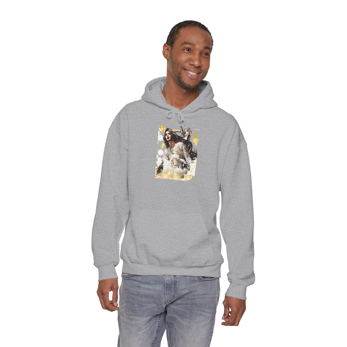 Jimin 95 Hoodie — K-Pop Fan Pullover with Photo Collage Front & Graphic Back