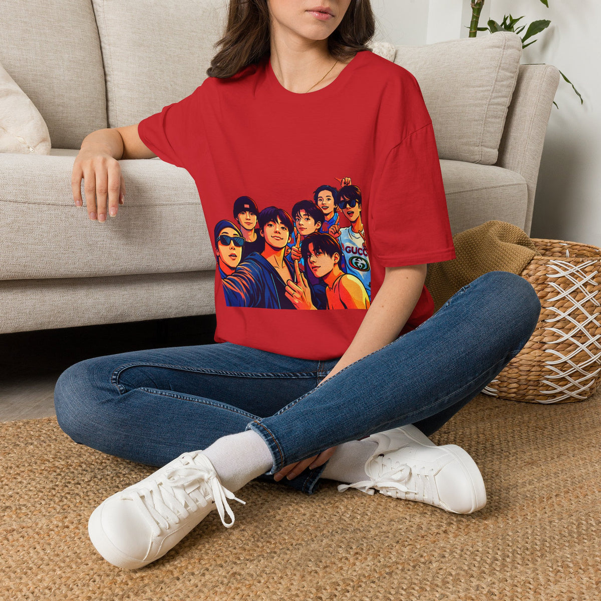 BTS K-Pop Group Photo T-Shirt — Colorful Band Portrait Tee