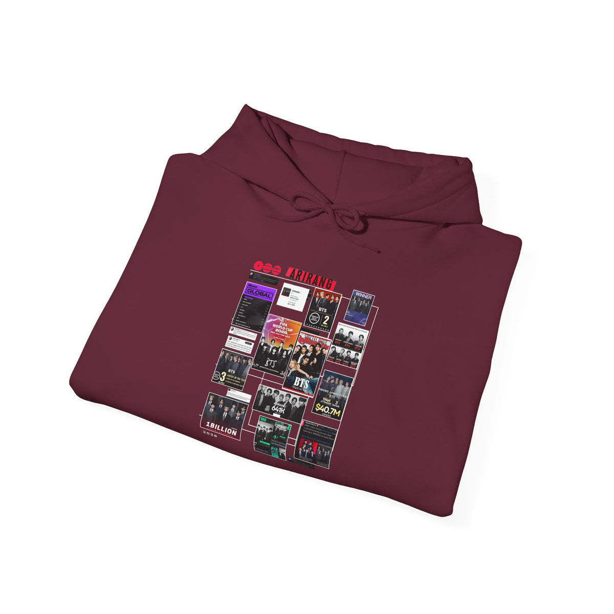 BTS Collage Hoodie — Retro Music Posters Graphic Sweatshirt