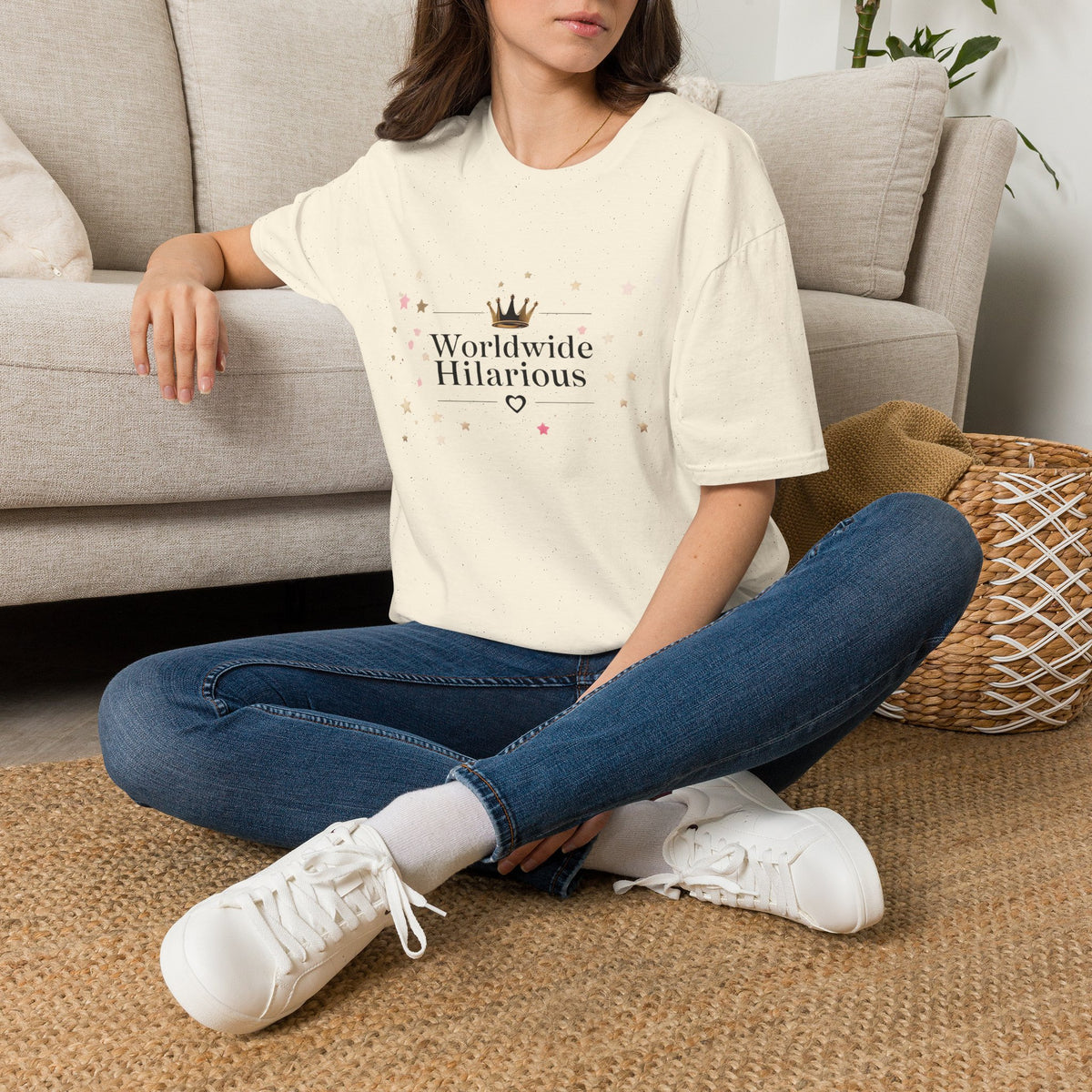 Worldwide Hilarious T-Shirt — Cute Crown & Star Graphic